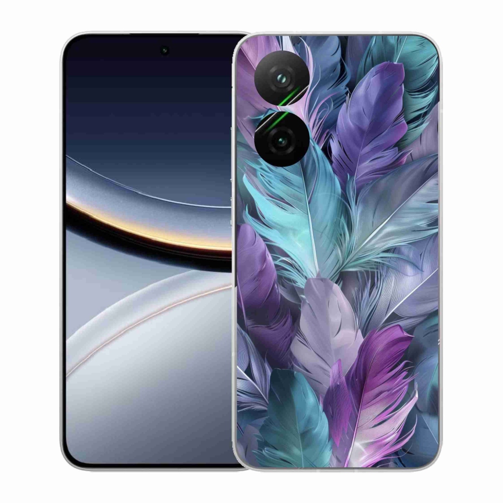 Gelový kryt mmCase na Xiaomi Poco F7 5G - barevné peří 2