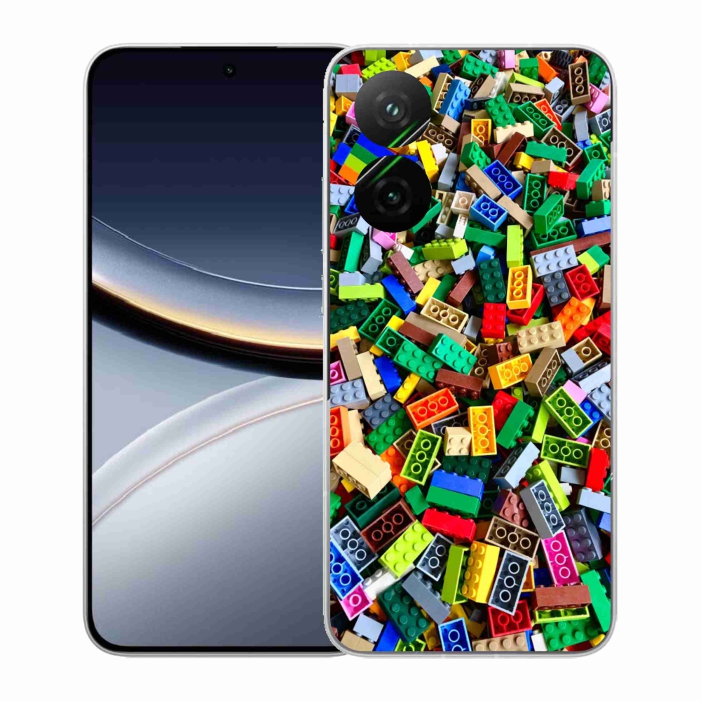 Gelový kryt mmCase na Xiaomi Poco F7 5G - barevné stavební kostky