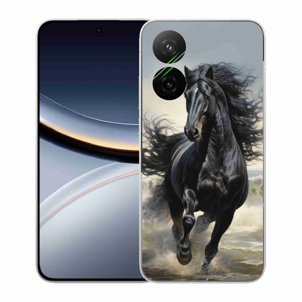 Gelový kryt mmCase na Xiaomi Poco F7 5G - běžící černý kůň