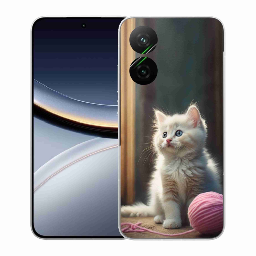 Gelový kryt mmCase na Xiaomi Poco F7 5G - bílé kotě 2