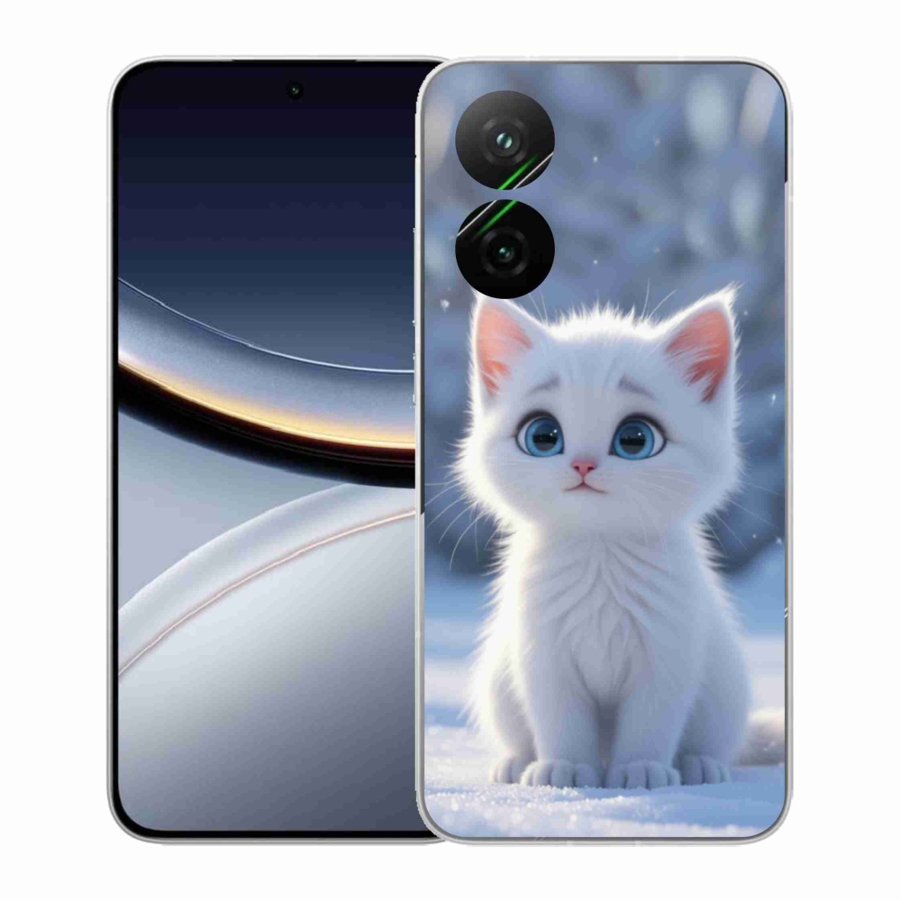 Gelový kryt mmCase na Xiaomi Poco F7 5G - bílé kotě 3