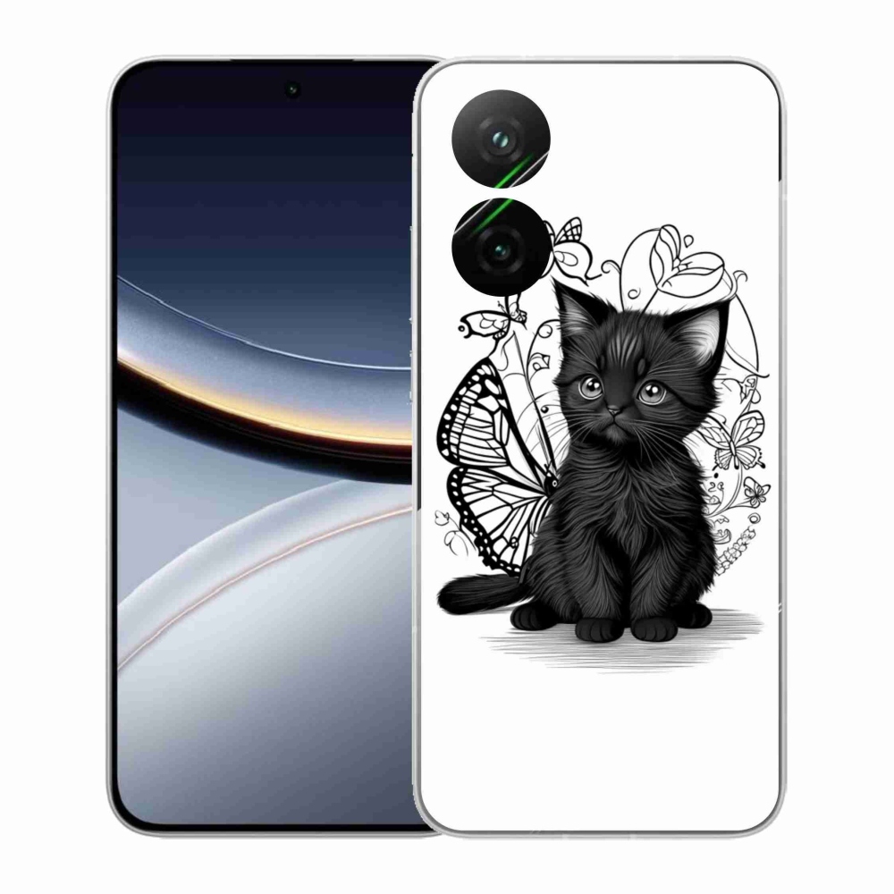 Gelový kryt mmCase na Xiaomi Poco F7 5G - černé kotě