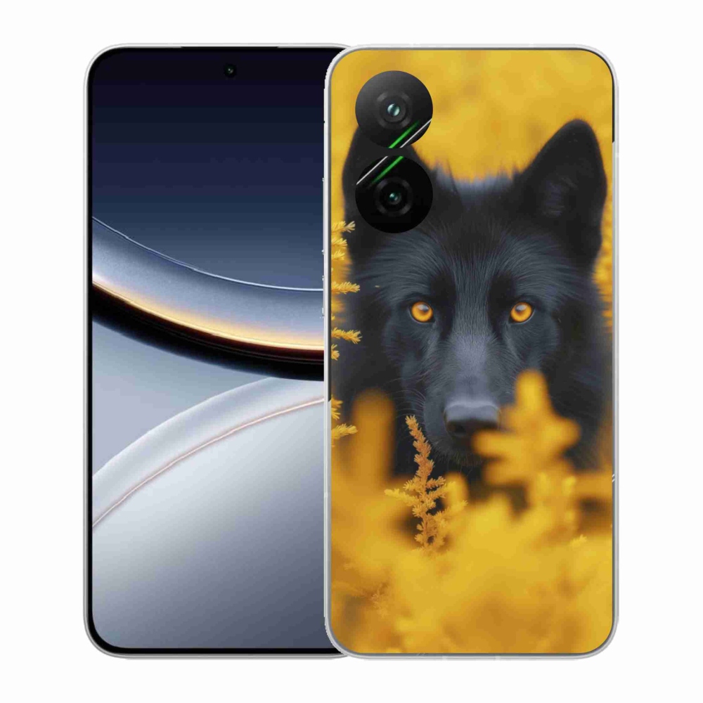 Gelový kryt mmCase na Xiaomi Poco F7 5G - černý vlk 2