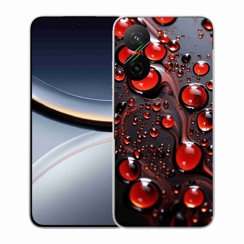 Gelový kryt mmCase na Xiaomi Poco F7 5G - červené kapky 2