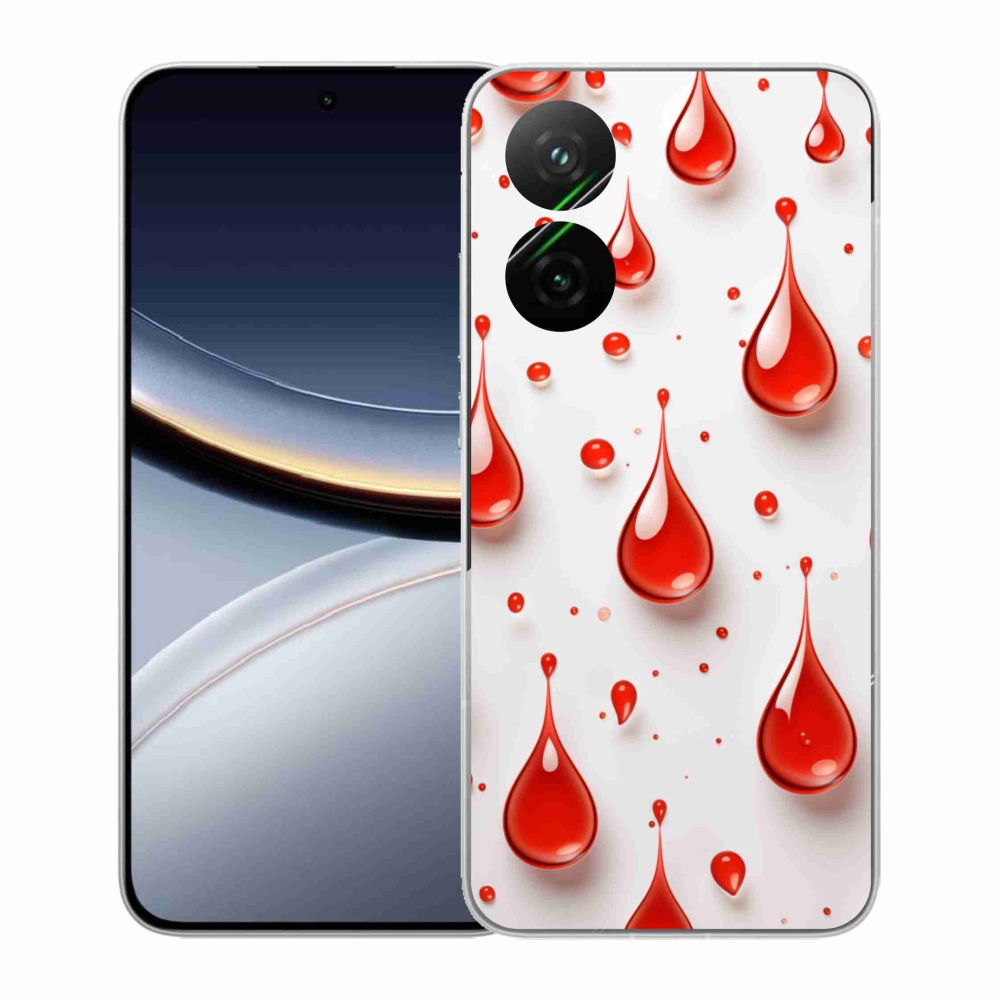Gelový kryt mmCase na Xiaomi Poco F7 5G - červené kapky