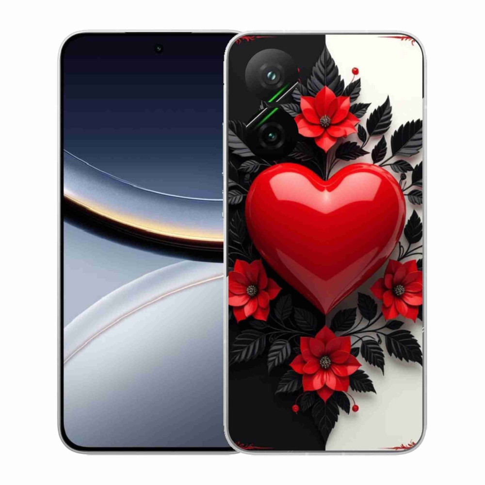 Gelový kryt mmCase na Xiaomi Poco F7 5G - červené srdce