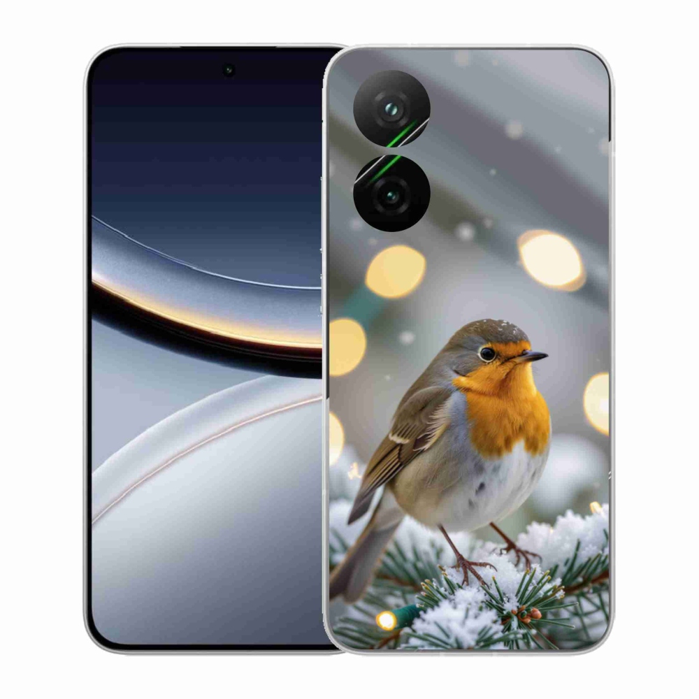 Gelový kryt mmCase na Xiaomi Poco F7 5G - červenka v zimě