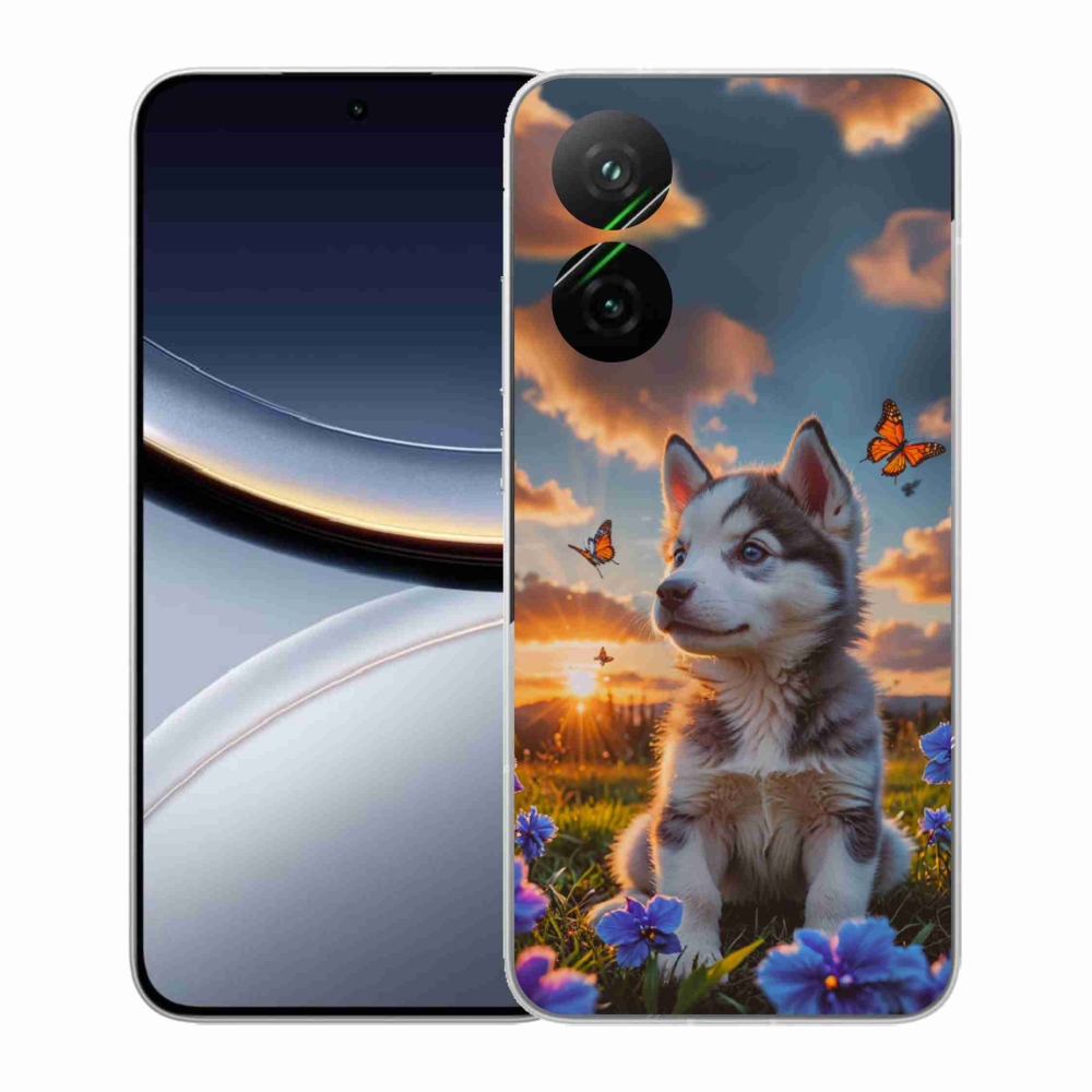 Gelový kryt mmCase na Xiaomi Poco F7 5G - husky při západu slunce