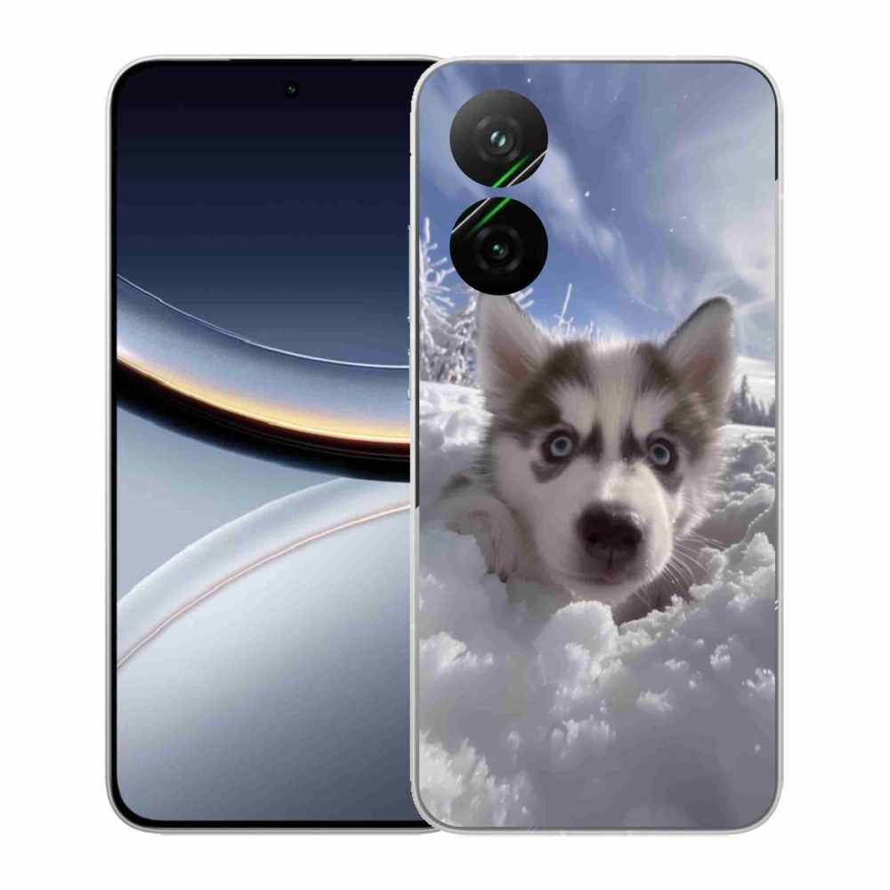 Gelový kryt mmCase na Xiaomi Poco F7 5G - husky ve sněhu