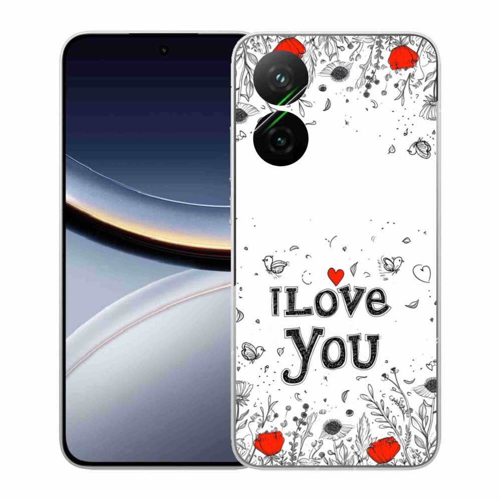 Gelový kryt mmCase na Xiaomi Poco F7 5G - I love you bílé pozadí