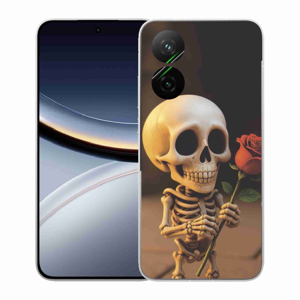Gelový kryt mmCase na Xiaomi Poco F7 5G - kostlivec s růží