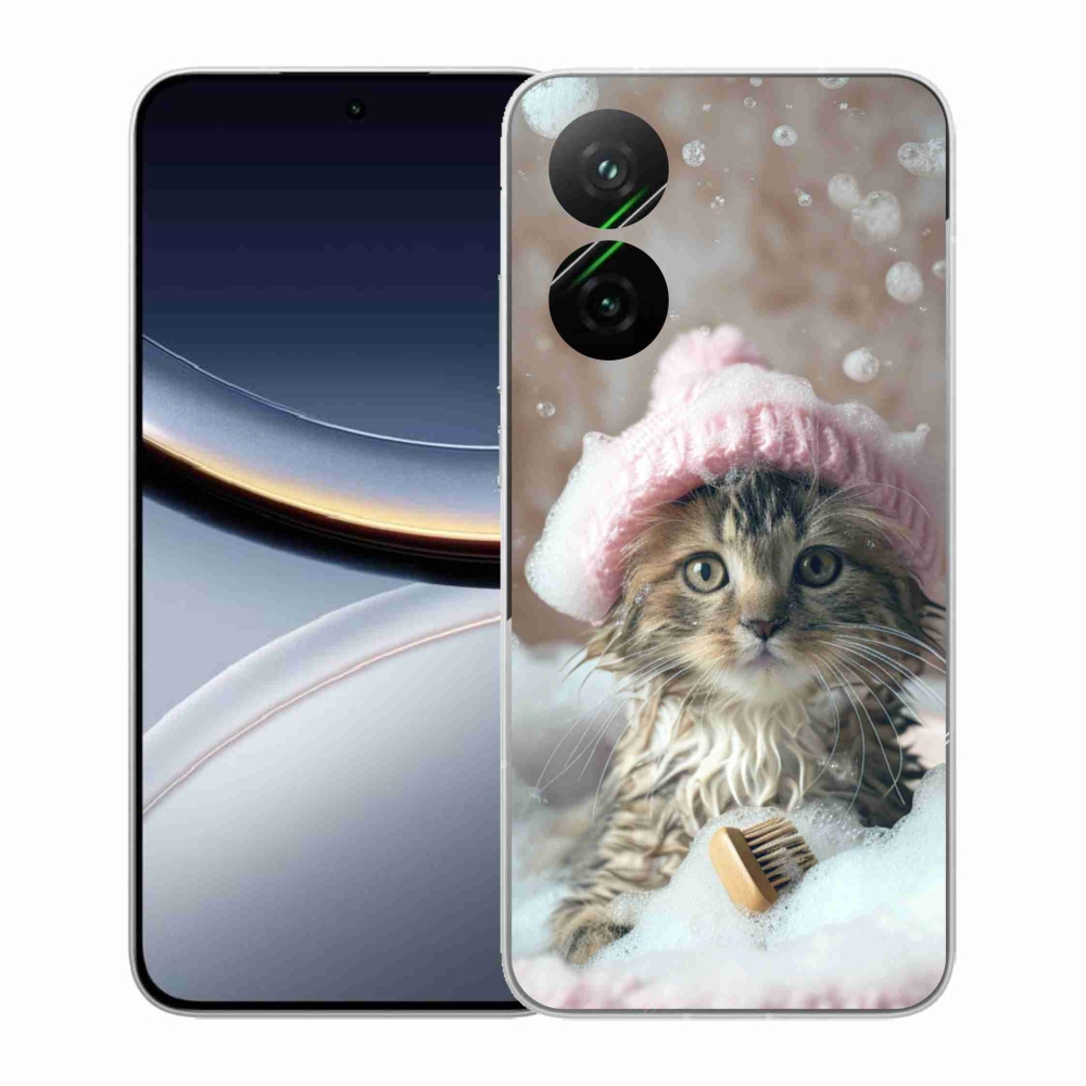 Gelový kryt mmCase na Xiaomi Poco F7 5G - kotě a koupel