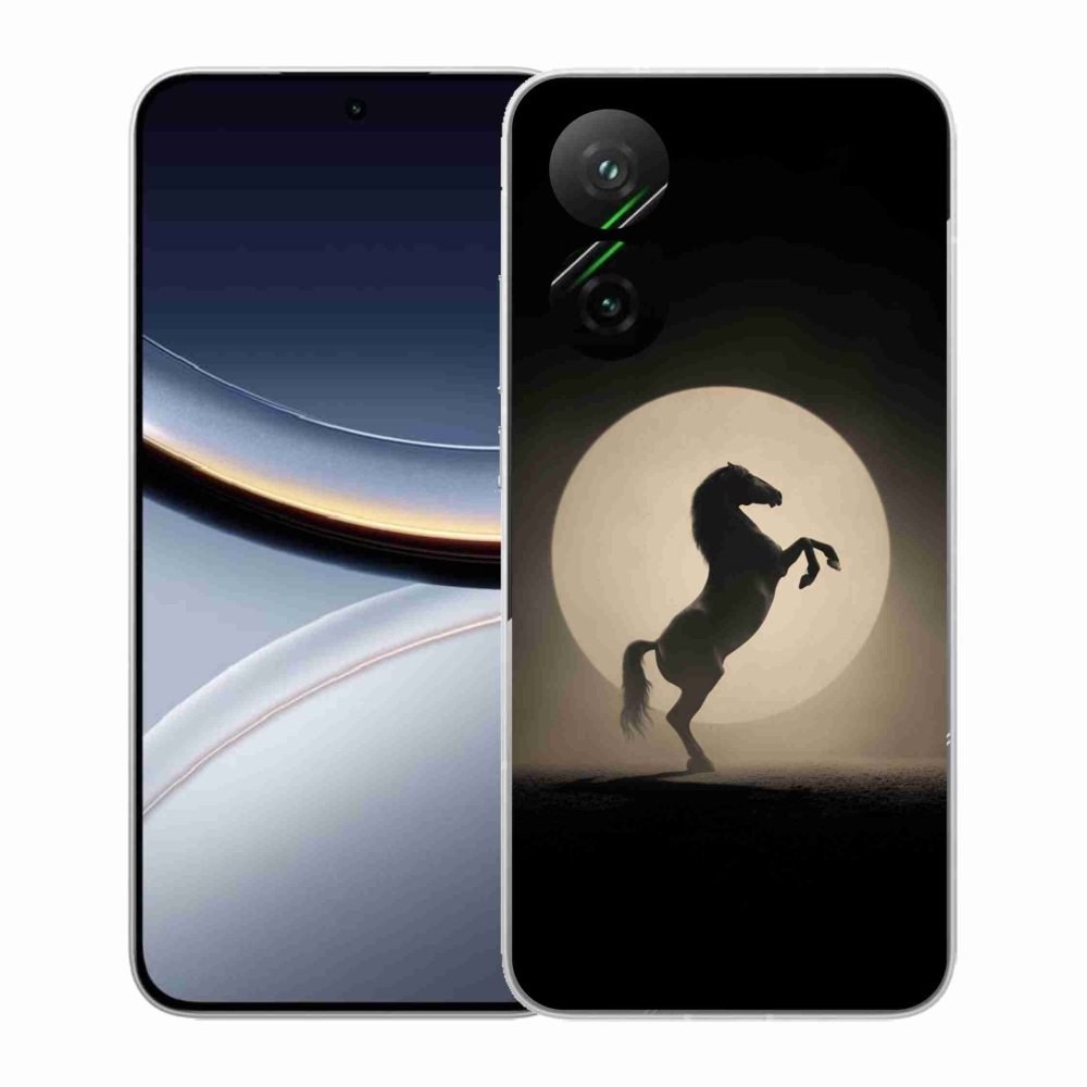 Gelový kryt mmCase na Xiaomi Poco F7 5G - kůň v siluetě