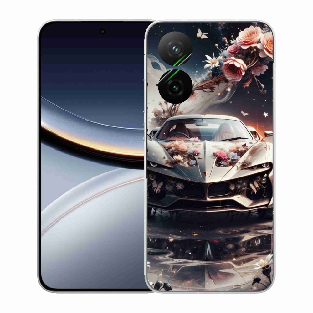 Gelový kryt mmCase na Xiaomi Poco F7 5G - květinový sportovní vůz
