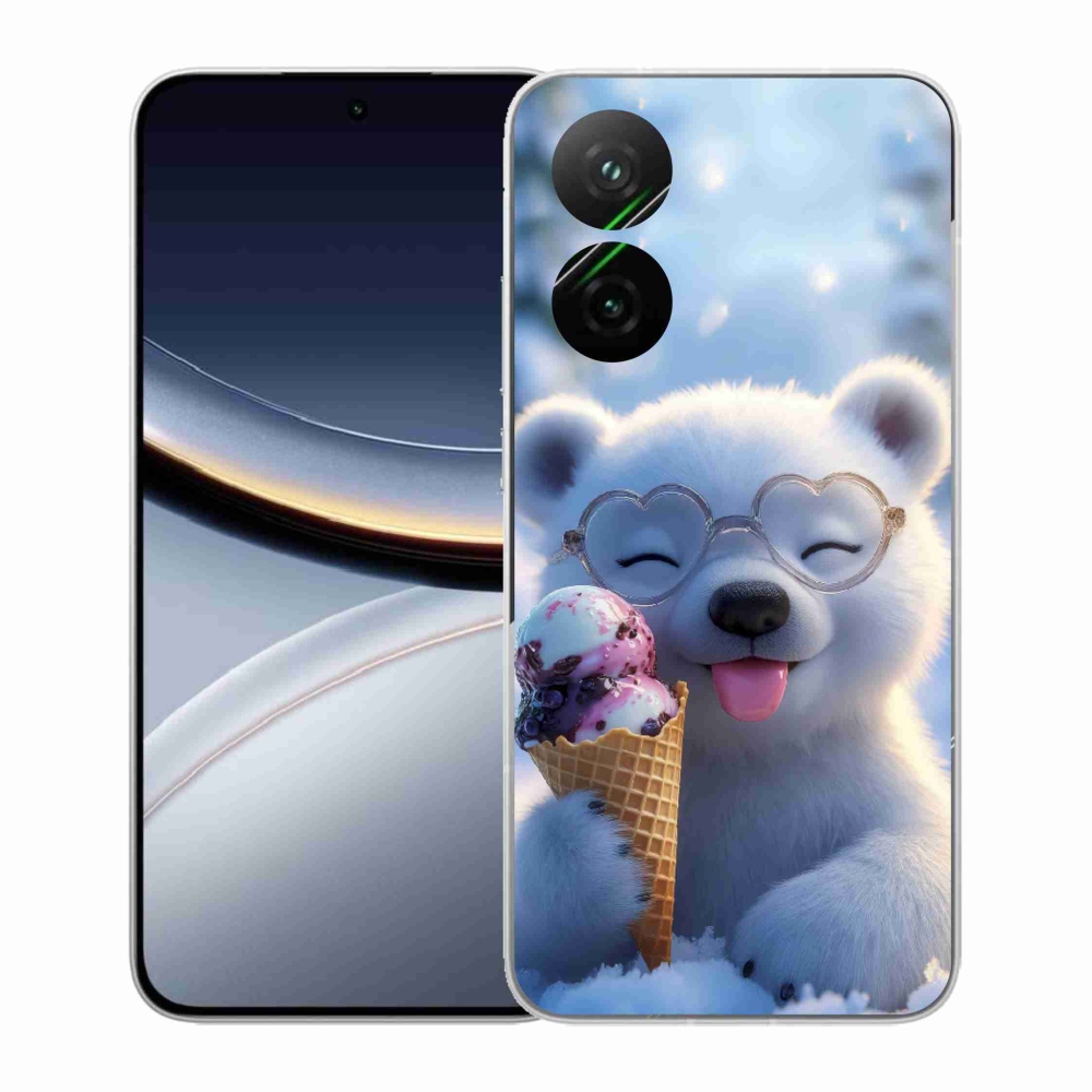 Gelový kryt mmCase na Xiaomi Poco F7 5G - medvídek se zmrzlinou
