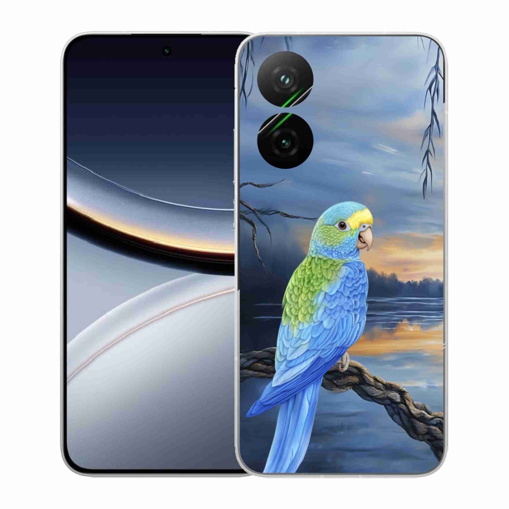 Gelový kryt mmCase na Xiaomi Poco F7 5G - modrý papoušek