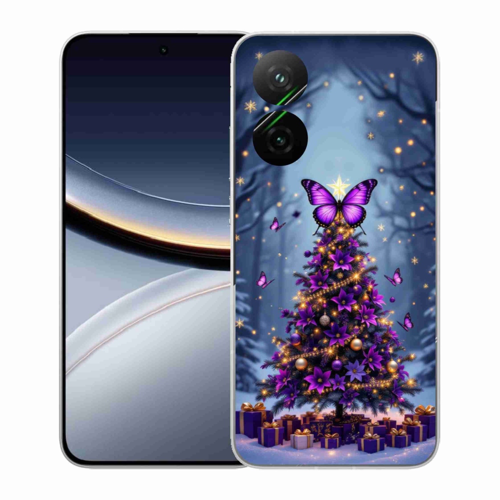 Gelový kryt mmCase na Xiaomi Poco F7 5G - motýlí vánoční stromek