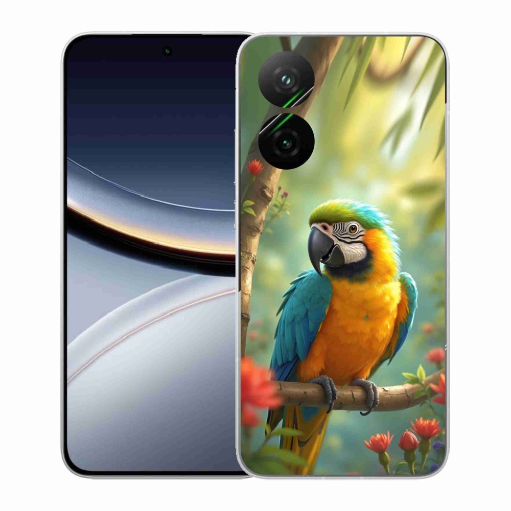 Gelový kryt mmCase na Xiaomi Poco F7 5G - papoušek ara modrožlutá