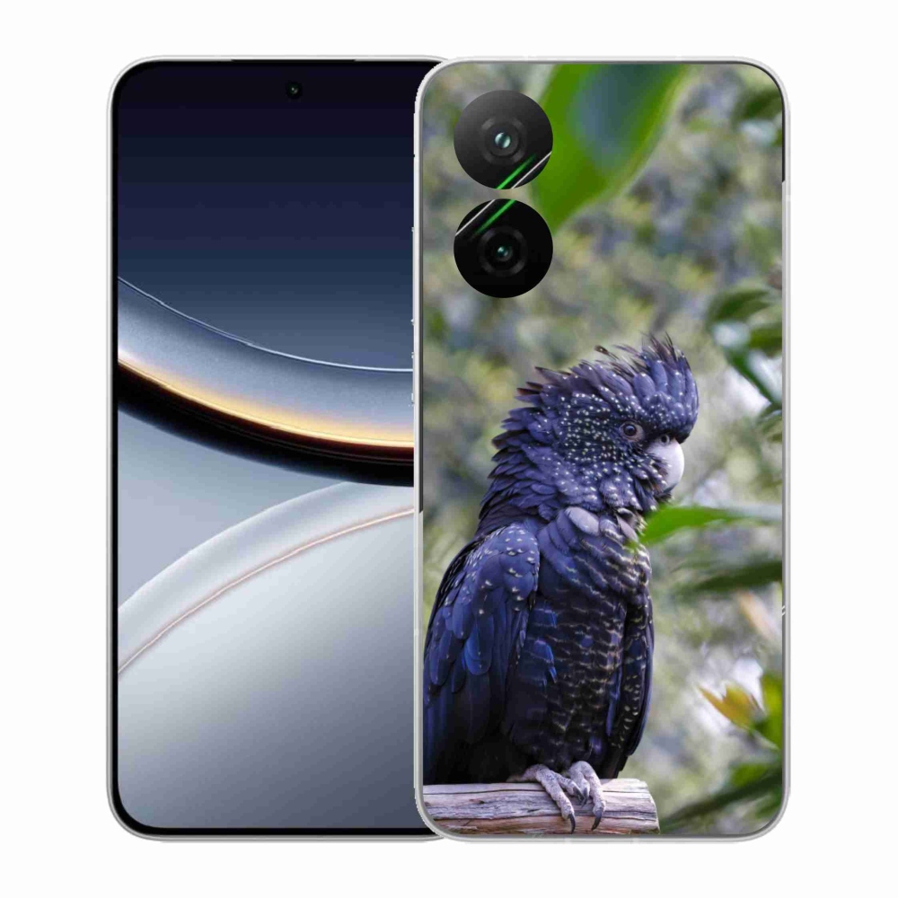 Gelový kryt mmCase na Xiaomi Poco F7 5G - papoušek kakadu černý