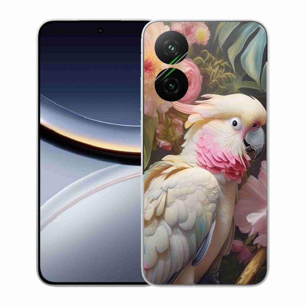 Gelový kryt mmCase na Xiaomi Poco F7 5G - papoušek kakadu růžový 2