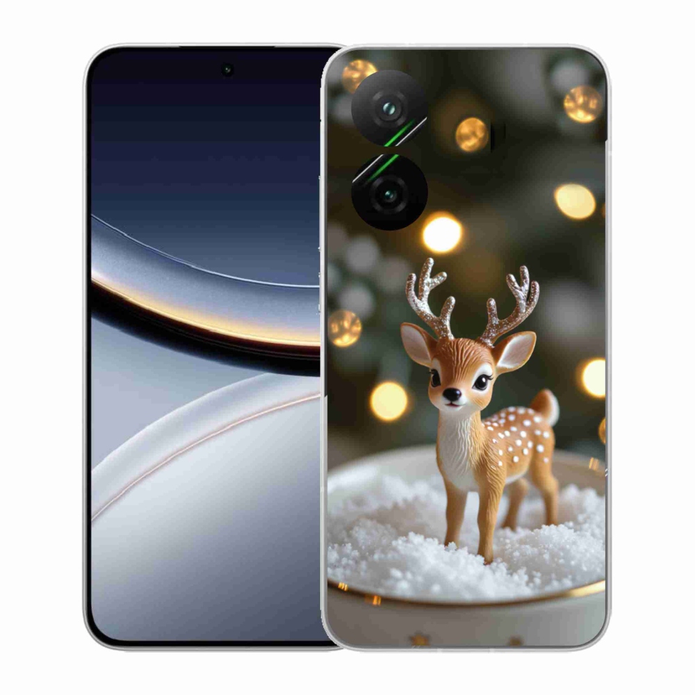 Gelový kryt mmCase na Xiaomi Poco F7 5G - roztomilý vánoční jelen