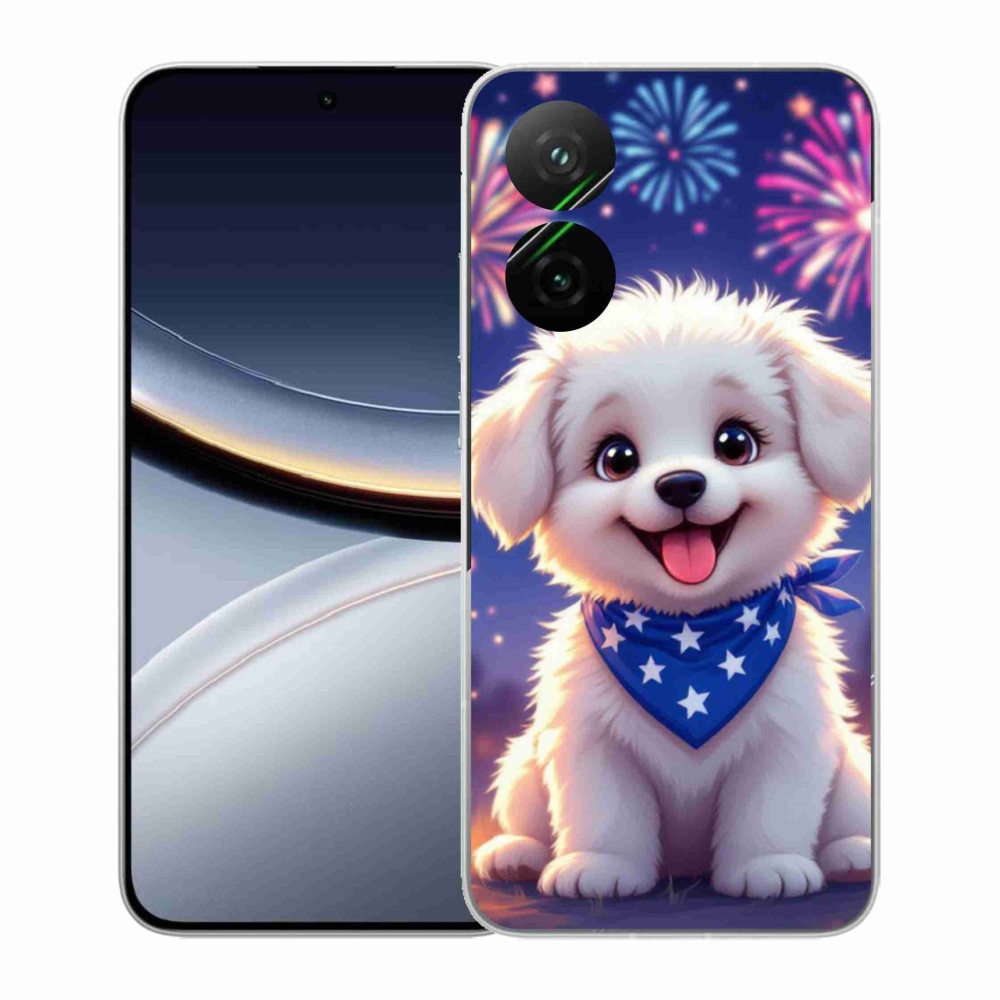 Gelový kryt mmCase na Xiaomi Poco F7 5G - slavnostní štěně
