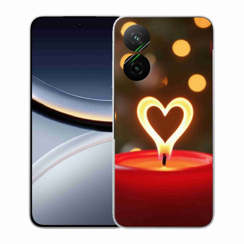 Gelový kryt mmCase na Xiaomi Poco F7 5G - srdce z plamene