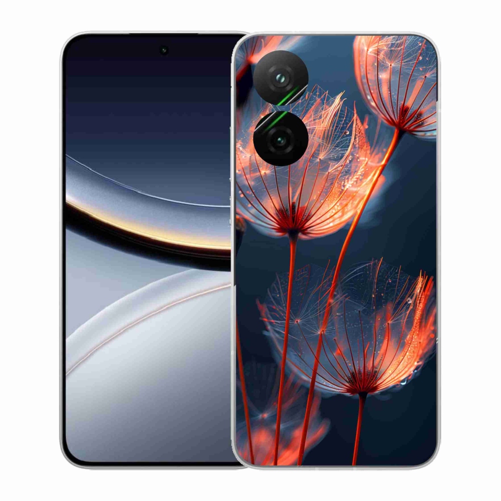 Gelový kryt mmCase na Xiaomi Poco F7 5G - světélkující chmýří