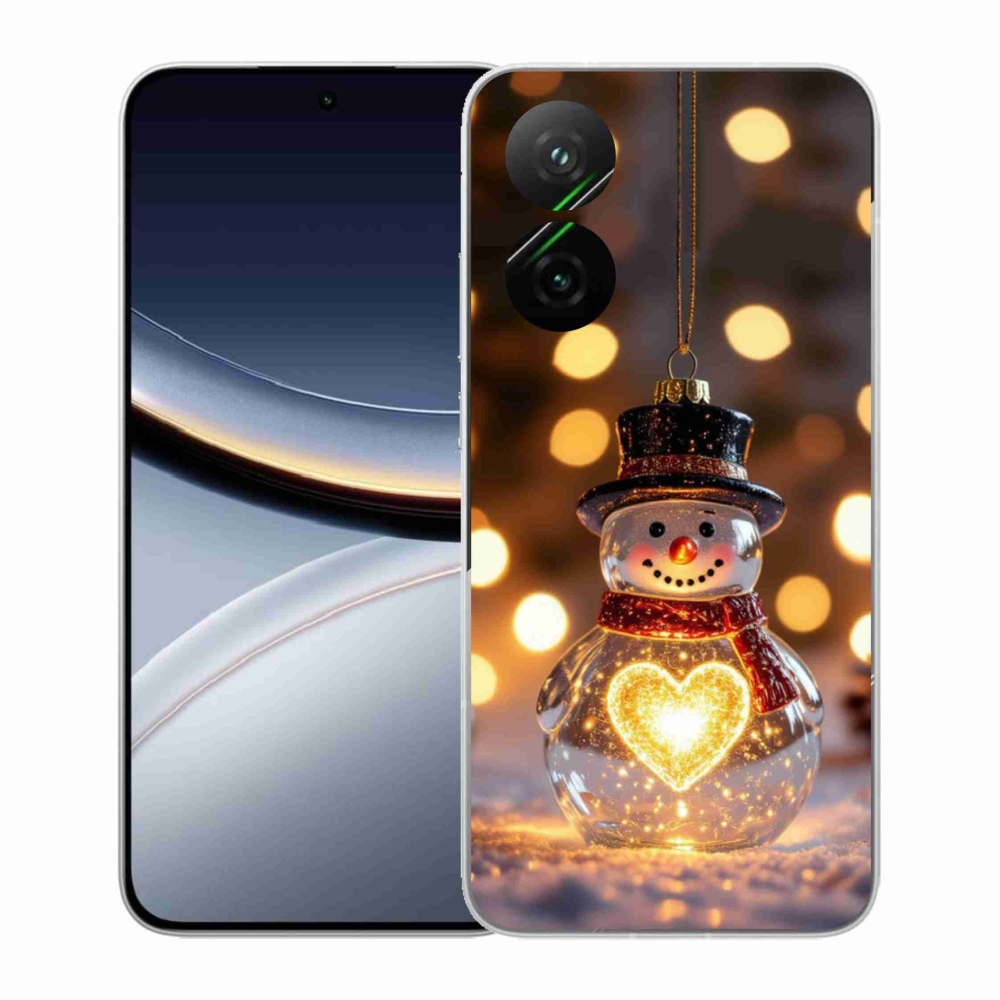 Gelový kryt mmCase na Xiaomi Poco F7 5G - svítící vánoční sněhulák