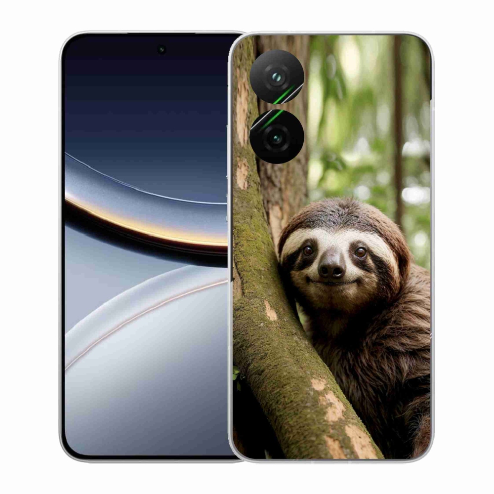 Gelový kryt mmCase na Xiaomi Poco F7 5G - usměvavý lenochod