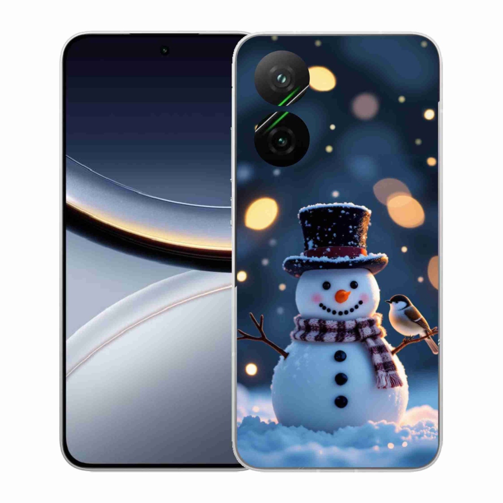 Gelový kryt mmCase na Xiaomi Poco F7 5G - vánoční sněhulák