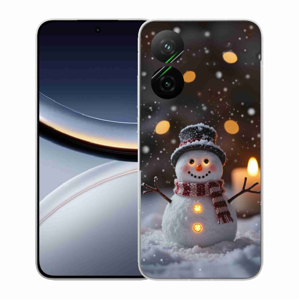 Gelový kryt mmCase na Xiaomi Poco F7 5G - veselý sněhulák