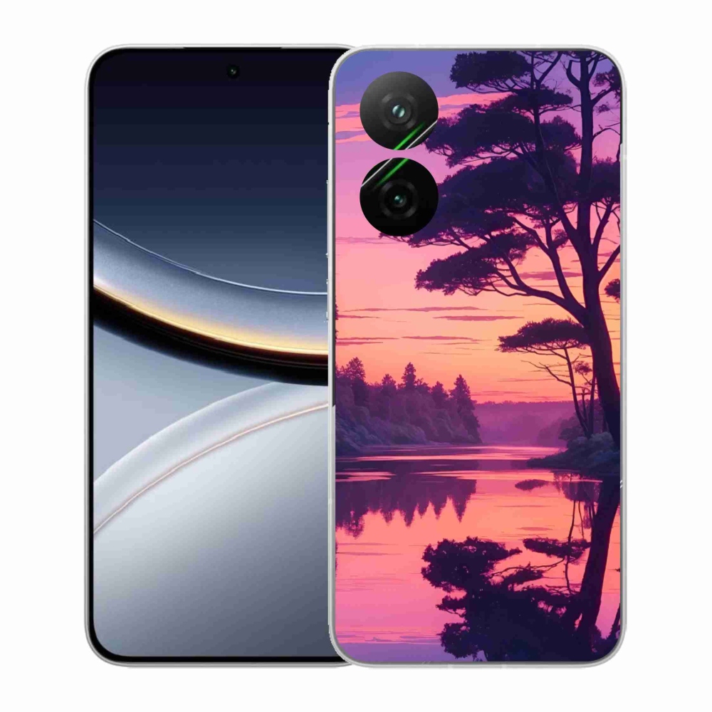 Gelový kryt mmCase na Xiaomi Poco F7 5G - západ slunce nad jezerem