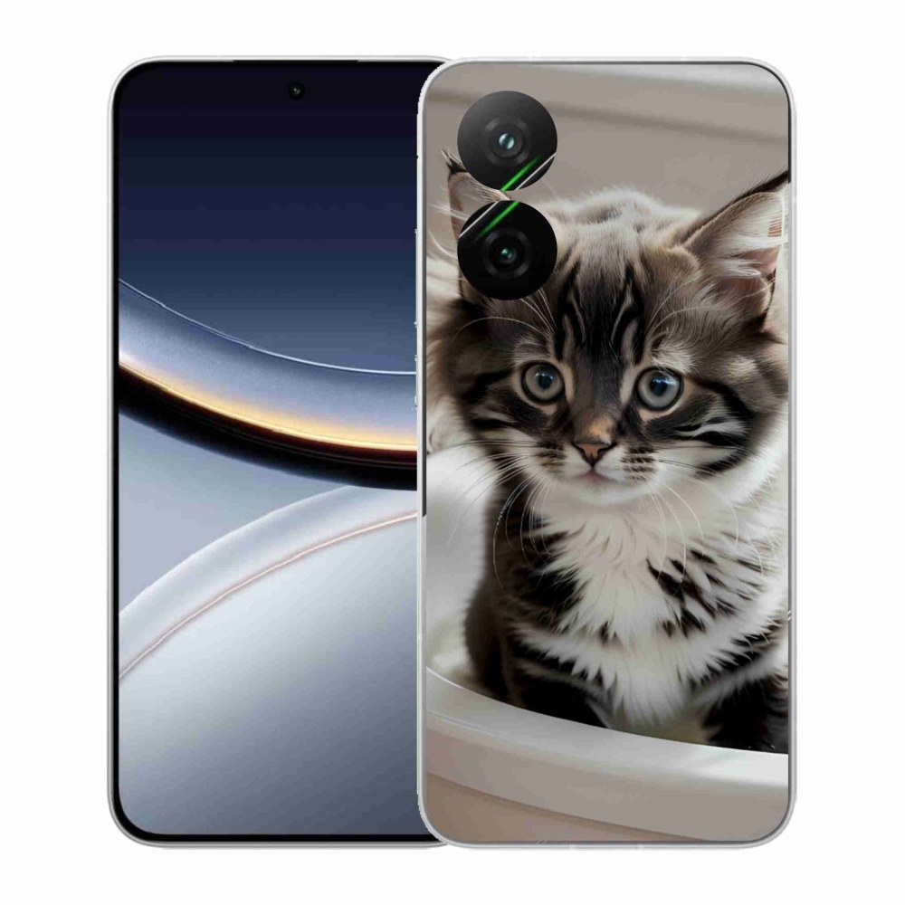 Gelový kryt mmCase na Xiaomi Poco F7 5G - zvědavé kotě