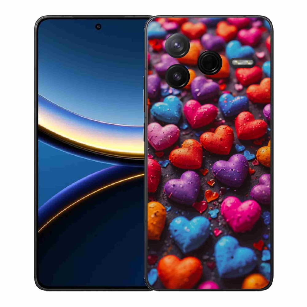 Gelový kryt mmCase na Xiaomi Poco F7 Pro - barevná srdce