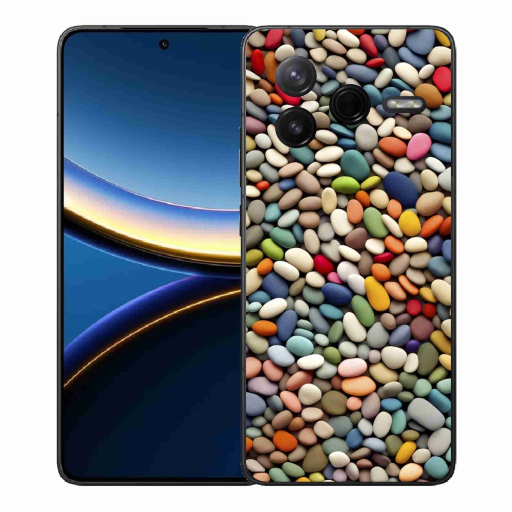 Gelový kryt mmCase na Xiaomi Poco F7 Pro - barevné kamínky 2