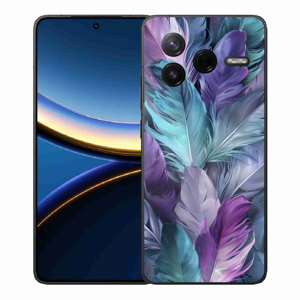 Gelový kryt mmCase na Xiaomi Poco F7 Pro - barevné peří 2