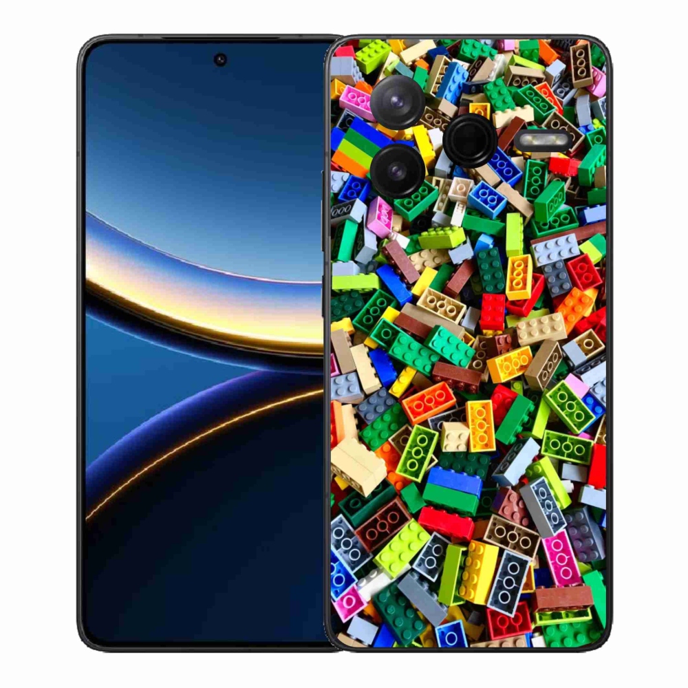 Gelový kryt mmCase na Xiaomi Poco F7 Pro - barevné stavební kostky