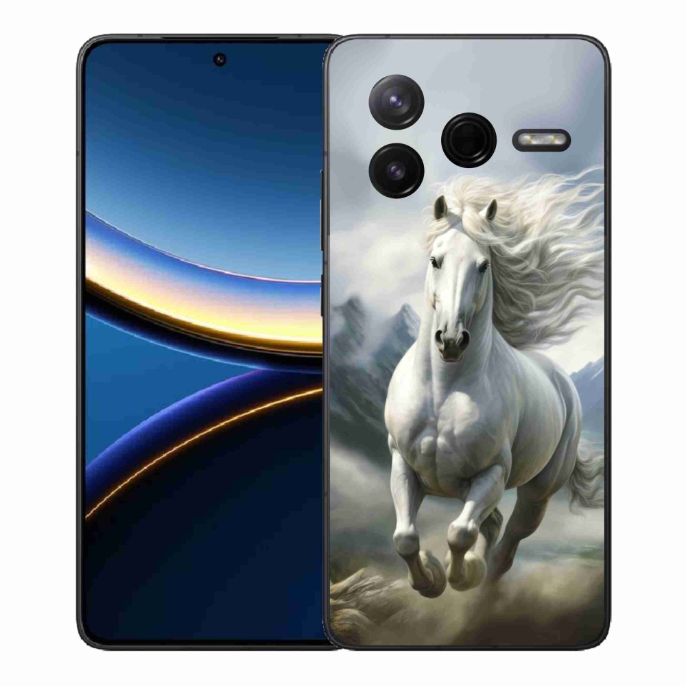 Gelový kryt mmCase na Xiaomi Poco F7 Pro - běžící bílý kůň 3