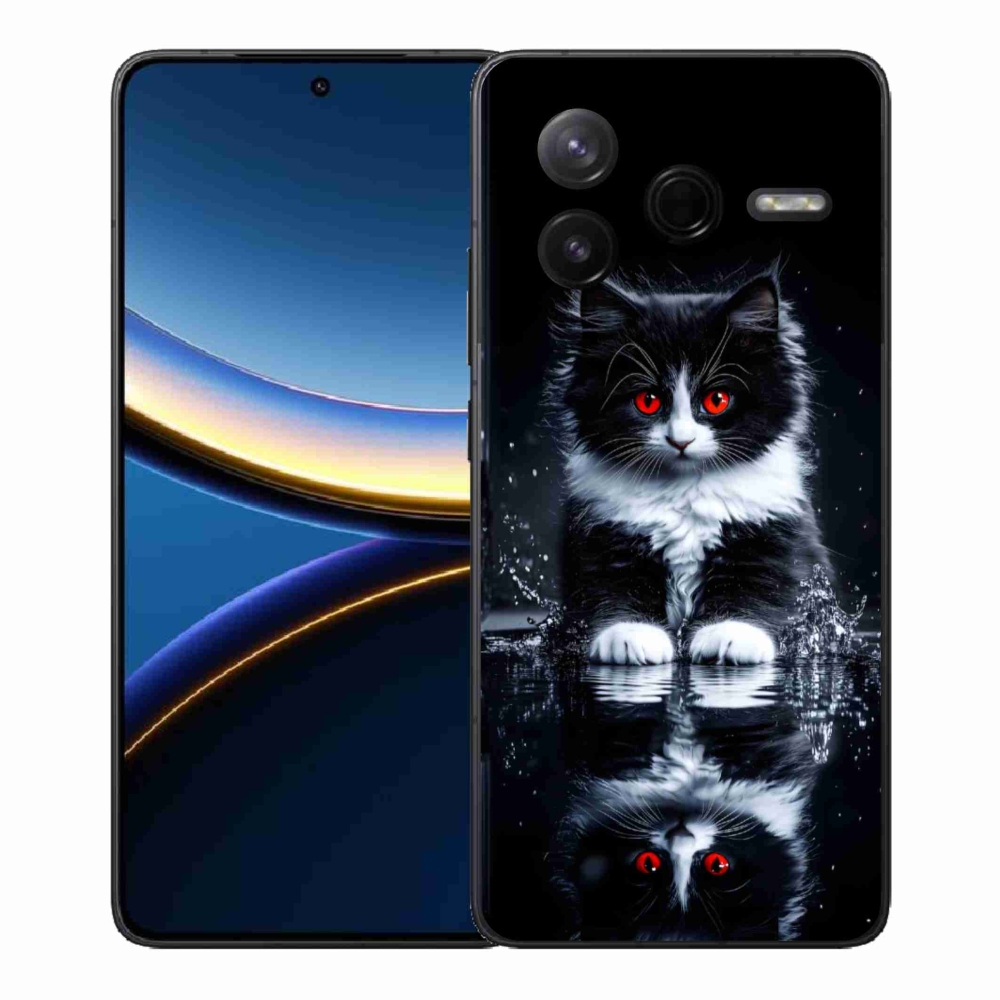 Gelový kryt mmCase na Xiaomi Poco F7 Pro - černobílé kotě