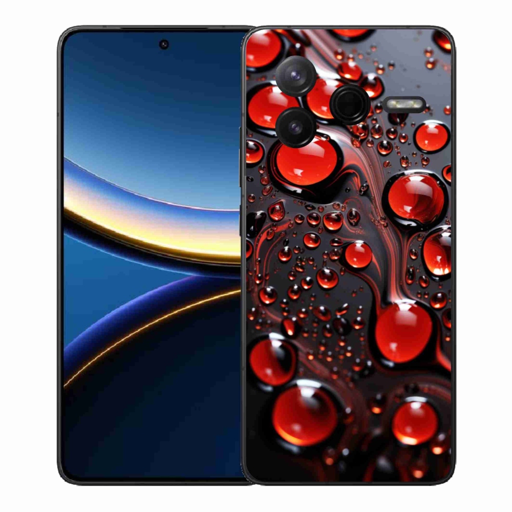 Gelový kryt mmCase na Xiaomi Poco F7 Pro - červené kapky 2