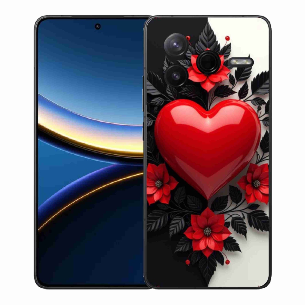 Gelový kryt mmCase na Xiaomi Poco F7 Pro - červené srdce