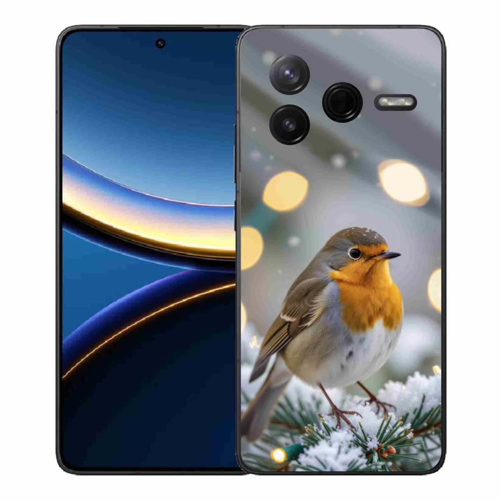 Gelový kryt mmCase na Xiaomi Poco F7 Pro - červenka v zimě
