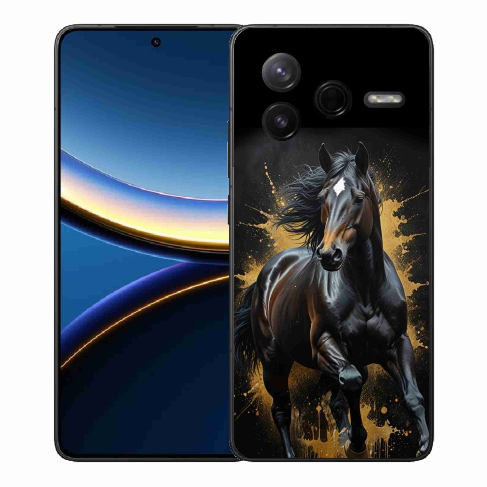 Gelový kryt mmCase na Xiaomi Poco F7 Pro - elegantní černý hřebec