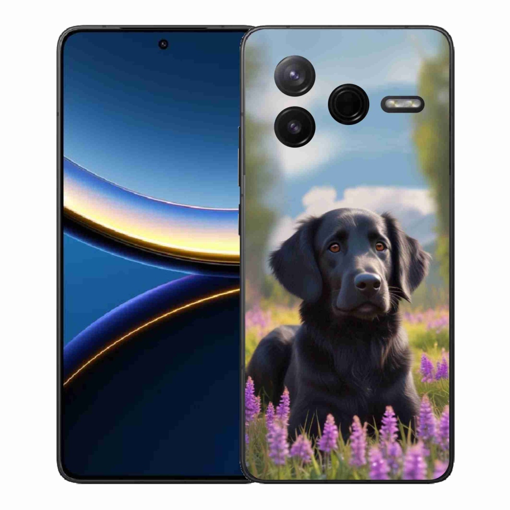 Gelový kryt mmCase na Xiaomi Poco F7 Pro - elegantní černý retrívr