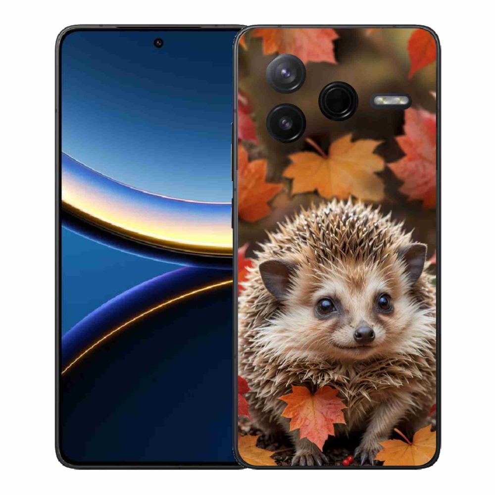 Gelový kryt mmCase na Xiaomi Poco F7 Pro - ježek v listí