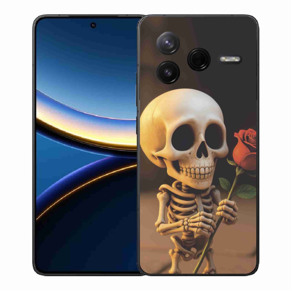 Gelový kryt mmCase na Xiaomi Poco F7 Pro - kostlivec s růží