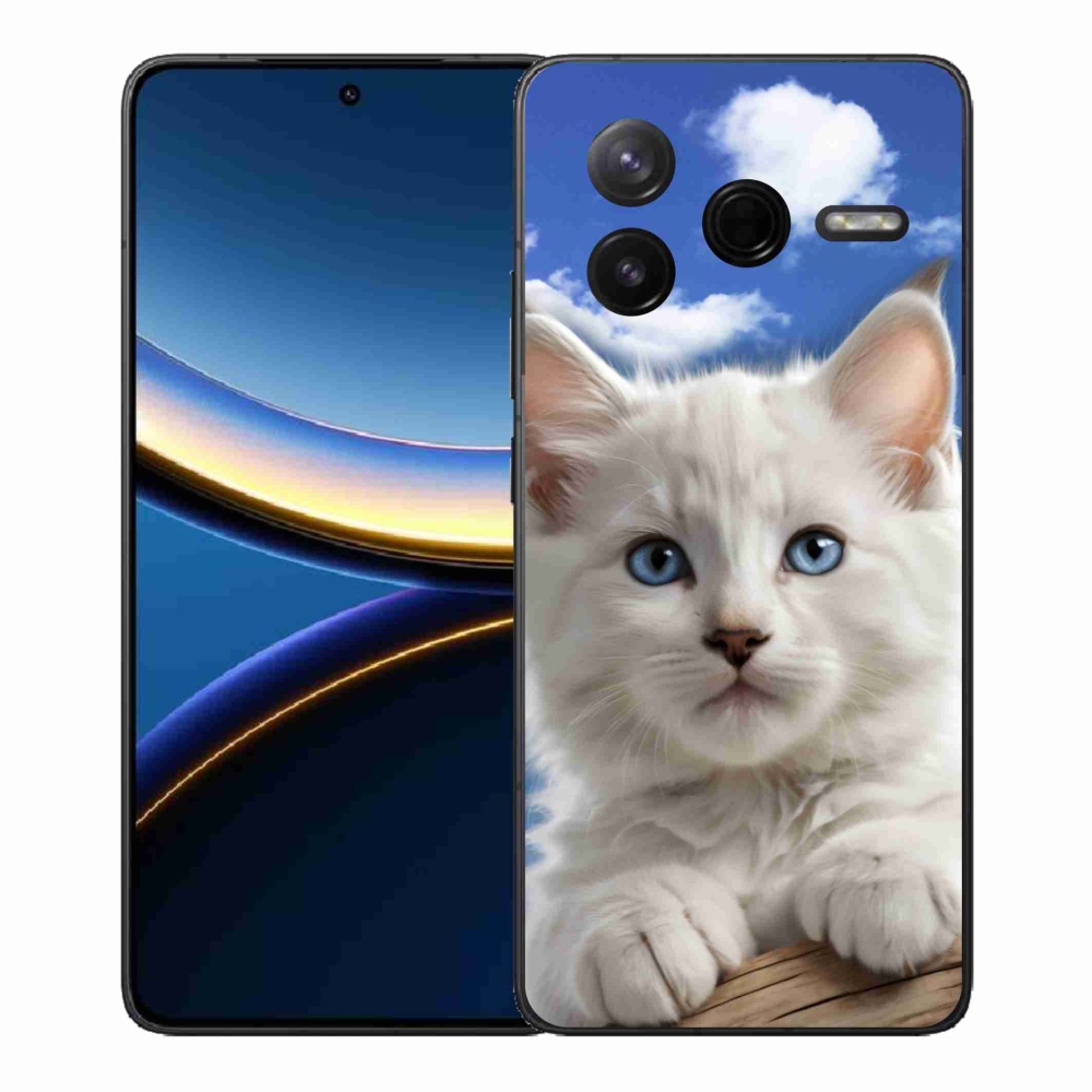 Gelový kryt mmCase na Xiaomi Poco F7 Pro - kotě a oblaka