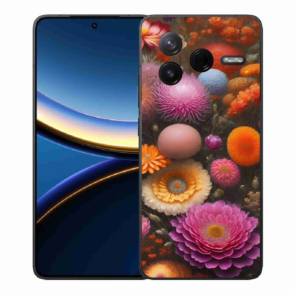 Gelový kryt mmCase na Xiaomi Poco F7 Pro - květinová kompozice