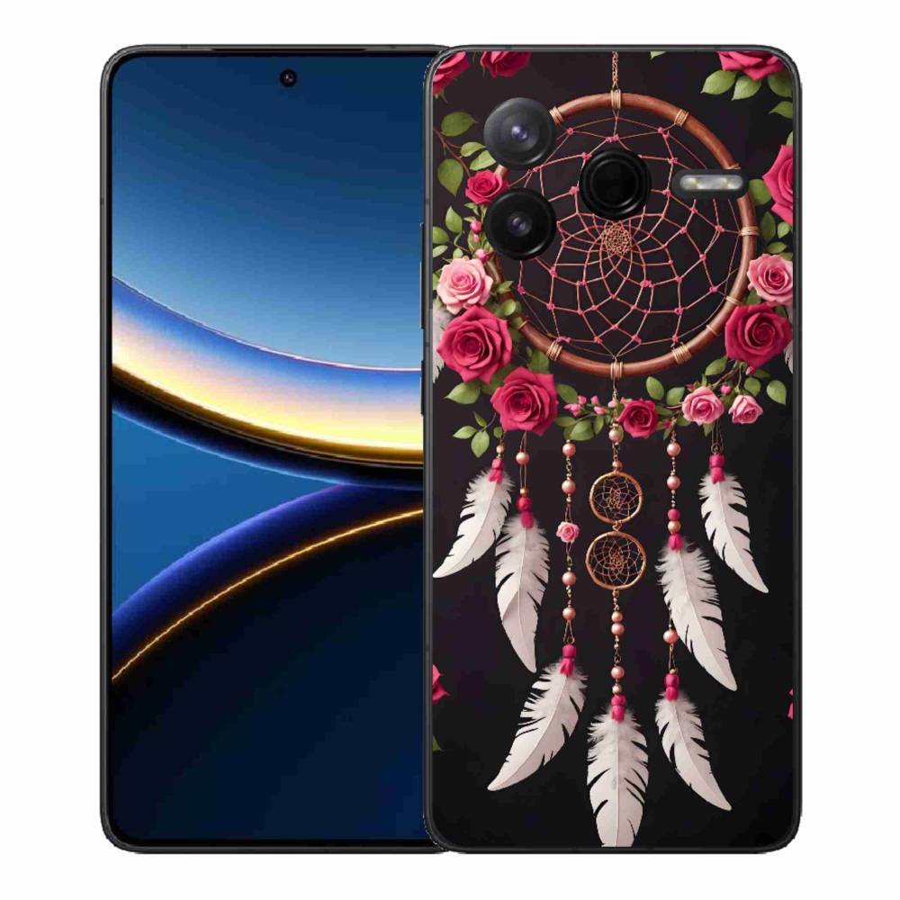 Gelový kryt mmCase na Xiaomi Poco F7 Pro - lapač snů s růžemi